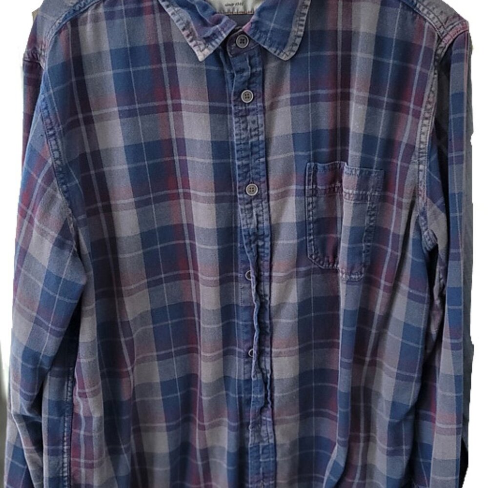 Vintage Weatherproof Men's Plaid Button-Up Shirt (L)